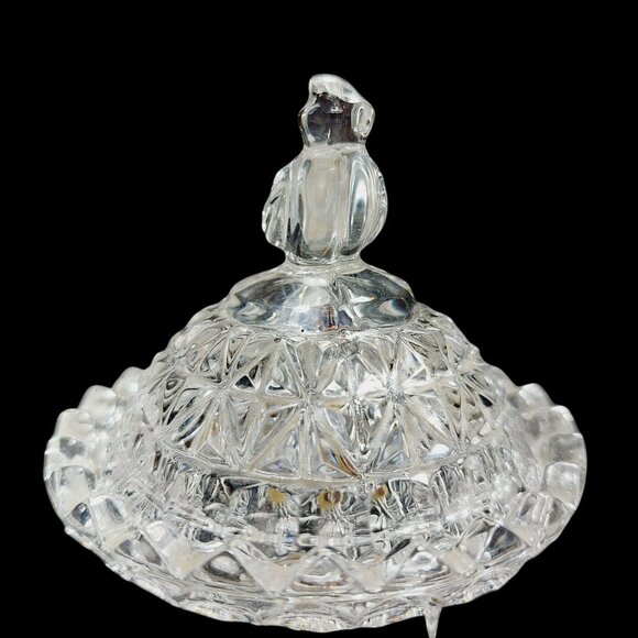 Vintage Hofbauer Byrds Trinket Dish and Lid Bavarian Crystal Jewelry Box German - Picture 2 of 11